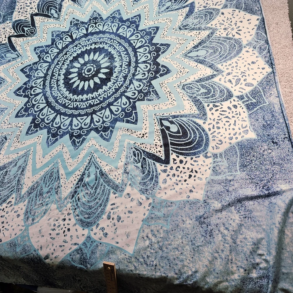 Tapestry Mandala Dri-fit Material Wall Art Decor Blue Y2K Hippie Teen Dorm 6'x4'